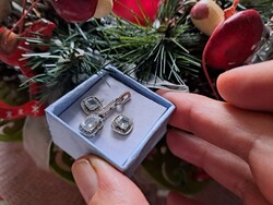 Eredeti akvamarin drágaköves ezüst szett Akciós!