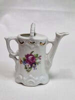 Lippelsdorf porcelán virág mintás locsoló formájú ibolya váza hibátlan állapotban 8 cm. magas