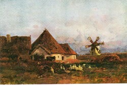 Képeslap:  Mészöly Géza festmény.