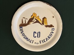 Fülek Kovosmalt n.p. Fil'akovo zománcozott emlék tányér kék (F0043)