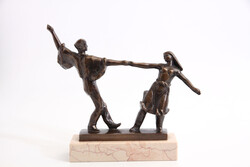 Olcsai-Kiss Zoltán (1895–1981) - Táncoló Pár Bronz Szobor | Figurapár