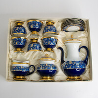 Hollóházi Cobalt Mátrix mintás kísérleti kávés készlet