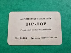 AUTÓMŰSZAKI KERESKEDÉS TIP-TOP SZOLNOK  1973. évi kártyanaptár