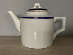 Antik Zsolnay kék-arany art deco tea kiöntő, teáskanna circa 100 éves, kupak sérült