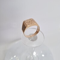 14 karátos, 5,52 g Vörösarany Bányász Törzsgárda tagság arany pecsétgyűrű. (No. 327.)