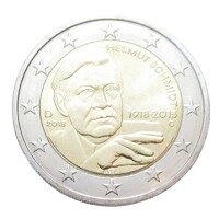 Németország,2 euro 2018 G - Helmut Schmidt kancellár aUNC+ ötvözet