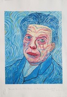 DrMáriás - David Bowie Van Gogh műtermében 42 x 30 cm computer print, merített papír