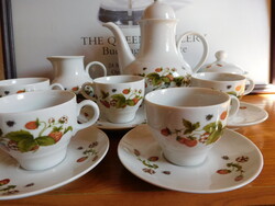 Ilmenau vintage szamócás kávéskészlet