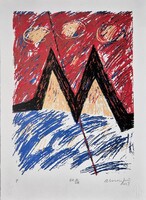 Aknay János - Látogató 42 x 30 cm computer print, merített papír