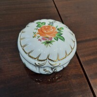 Herendi PBR rózsa mintás porcelán barokk bonbonier