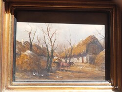 Németh György Tanyasi udvar olajfestmény