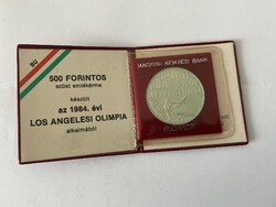 1984. évi Los Angeles Olimpia emlékérem MNB tokban 500 Ft forint 28 gr 640 ezüst