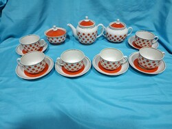 Pöttyös orosz teás készlet