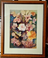 Virág csendélet akvarell festmény