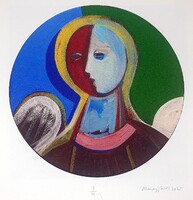 Aknay János - Őrangyal 50  x 50 cm computer print, merített papír