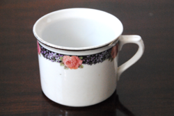 SZÉP, HIBÁTLAN, NAGY, 5 DL-ES, FAJANSZ / PORCELÁN RÓZSÁS BÖGRE, CSUPOR