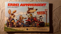 Erdei autóverseny leporelló mesekönyv - Kocsis Lajos - rajzolta Hangya János 1986