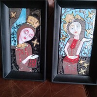 JÁRÁSI ILDIKÓ-Tűzzománc kép pár!