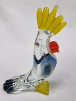 Muránói kézműves sokszínű díszüveg madár figura hibátlan állapotban 8 cm. magas