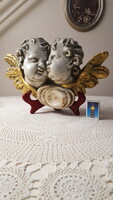 Antik,nagyméretű angyalfej pár