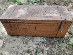 Old World War II military padlocked metal storage chest