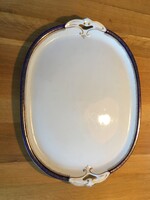 MZ Altrohlau kobaltkék és arany meander szegélyes hibátlan nagy porcelán tál ( Moritz Zdekauer)
