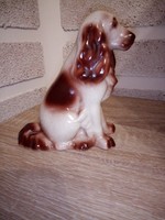 Hollóházi porcelán spániel kutya. 14 cm. Jelzett.