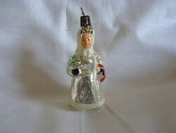 RÉGI ÜVEG KARÁCSONYFADÍSZ - TÉLI RUHÁS HÖLGY!