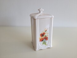 Régi nagy méretű pipacs mintás Gránit fűszertartó pipacsos fűszeres