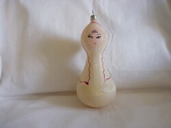 RÉGI ÜVEG KARÁCSONYFADÍSZ - TÉLI RUHÁS HÖLGY!