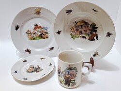 Zsolnay malacos mesemintás gyerekkészlet