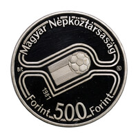 Labdarúgó VB 500 Forint 1981 PP 28g Ag640 3 alakos