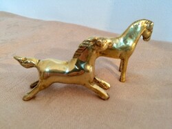 Miniatür réz ló figura pár