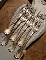 Christofle ezüstözött, szecessziós francia süteményes villa készlet