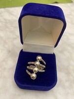 Különleges, négy szerencse szimbólumú, ezüst gyűrű -53-as méret