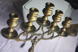 FIATALOS ASZTALI GYERTYATARTÓ 5 gyertyának, 2,5kg RÉZ, ünnep terítés romantika világítás, menóra   s