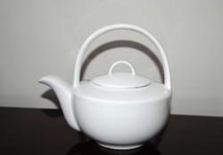 KÜLÖNLEGES ART DECO HÓFEHÉR PORCELÁN TEA KIÖNTŐ, KANNA, 6 DL-ES