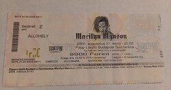 Marilyn Manson,  PappLászló Budapest Sportaréna 2005.  - koncertjegy