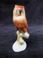 Retro Jelzett Bodrogkeresztúri Kerámia Bagoly Figura Szobor