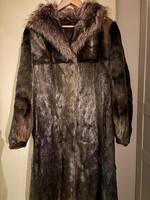 Vintage nutria (hódpatkány) szőrme női kabát – Német Pelzhaus, kiváló állapot