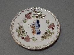Zsolnay mini pillangós tálka, gyűrűtartó, csemegés
