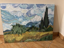 Vincent Van Gogh búzamező ciprusokkal másolat