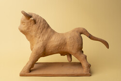 Mid century Agyag Bika / Retró Bölény