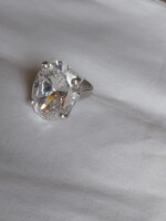 Hatalmas h kristály köves ezüst gyűrű