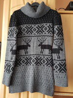 Rénszarvasos karácsonyi meleg ruha felső S-M méret