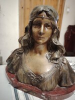 Szecessziós női büszt mellszobor