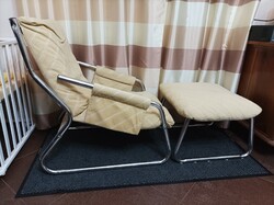 Csővázas fotel és lábtartó szett