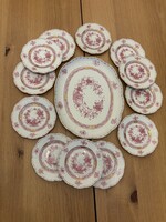 Herendi „Indiai kosár” mintás süteményes készlet – 12 személyes