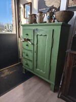 Lisztes szekrény, fiókos konyhai szekrény a 19. század végéről, eredeti szép állapotú 4 fiókos