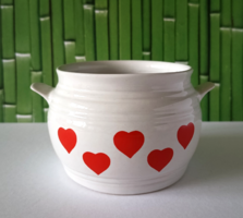 RETRO STILIZÁLT SZÍV MINTÁS GRÁNIT KISPEST KONYHAI TÁROLÓ EDÉNY